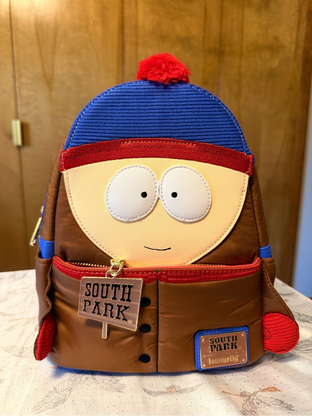 Loungefly South Park Stan Kids Brown, Blue & Red Character Backpack